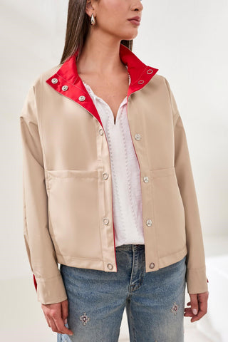 Veste Réversible À Fermeture Pression
-Sangria