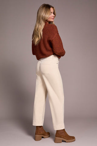 Soft Stretch Corduroy High Rise Ankle Pant-Moonstone