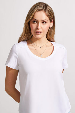 alt view 2 - SOFT TOUCH COTTON MIXED MEDIA TOP-White