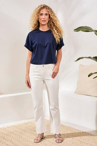 Sophia Curvy 90S Straight Leg Denim Jeans-Saltwhite