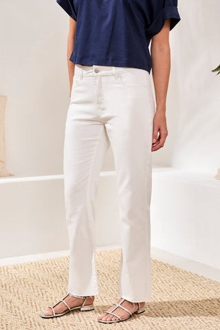 Sophia Curvy 90S Straight Leg Denim Jeans-Saltwhite