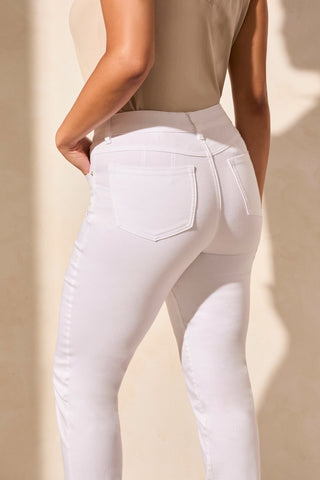 Sophia Curvy Fit Straight Leg Jeans-White