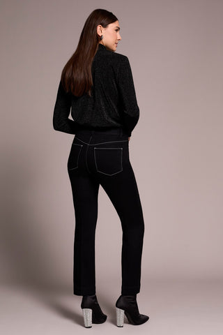 Sophia Curvy Straight Leg Jeans With Contrast Stitching-Tuxedo