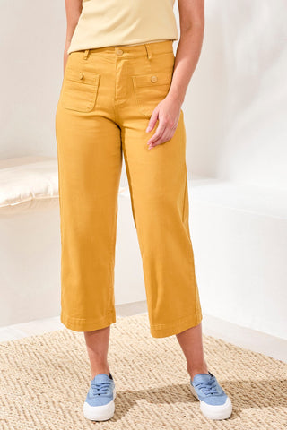 Sophia Palazzo Leg Hugging Denim Jeans-Goldenrod