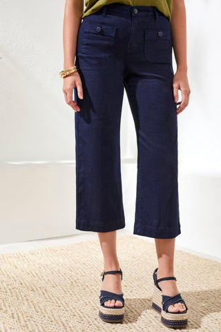 Sophia Palazzo Leg Hugging Denim Jeans-Nautical