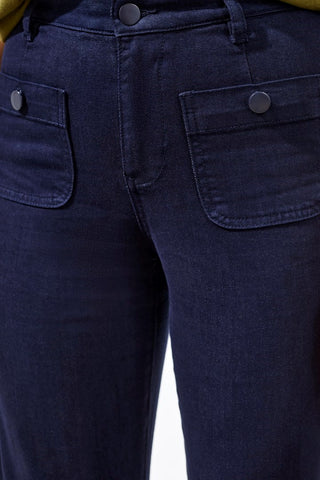 Sophia Palazzo Leg Hugging Denim Jeans-Nautical