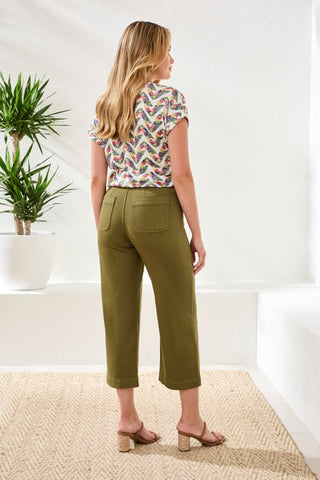 Sophia Palazzo Leg Hugging Denim Jeans-Rainforest