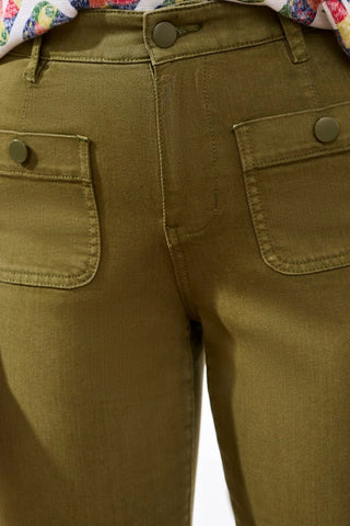 Sophia Palazzo Leg Hugging Denim Jeans-Rainforest