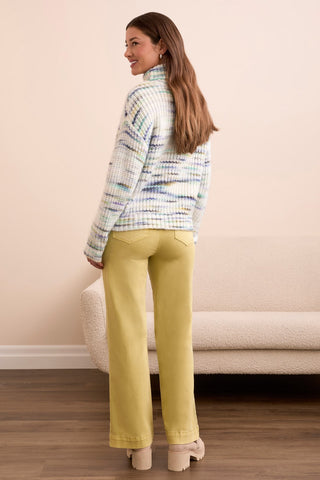 Space Dye Turtleneck Sweater-M cream