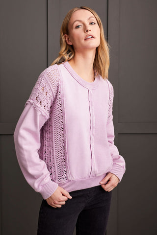 alt view 1 - STONEWASH MIX MEDIA RAGLAN PULLOVER-Lt. lavender blush