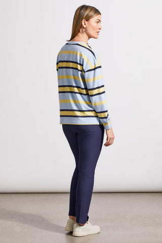 alt view 3 - STRIPE KNIT CREW NECK TOP-Glacier