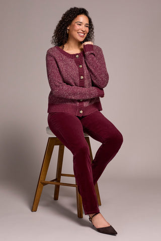 Stripe Long-Sleeve Reversible Sweater-Wine