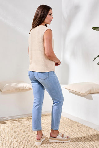 Sweater Vest With Pockets And Decorative Buttons-Cococream