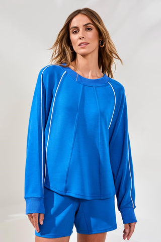 Techno Lux Crew Dolman Top Contrast-Turkishsea