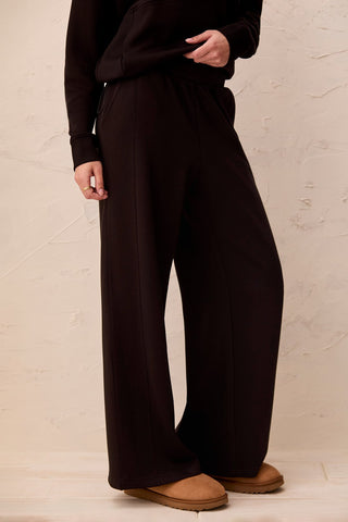 TECHNO LUX Knit Pull-On Wide Leg Joggers-Black