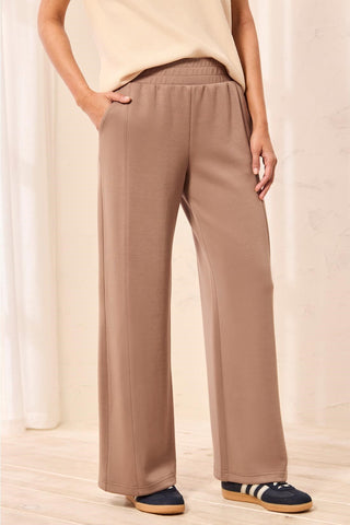 TECHNO LUX Knit Pull-On Wide Leg Joggers-Fossil