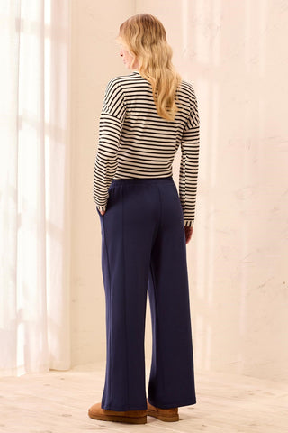 TECHNO LUX Sucba Knit Pull-On Wide Leg Joggers-Jet blue