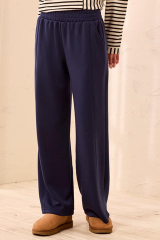 TECHNO LUX Sucba Knit Pull-On Wide Leg Joggers-Jet blue