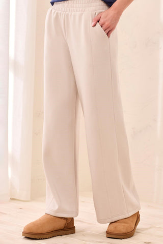 TECHNO LUX Scuba Knit Pull-On Wide Leg Joggers-Sanddune