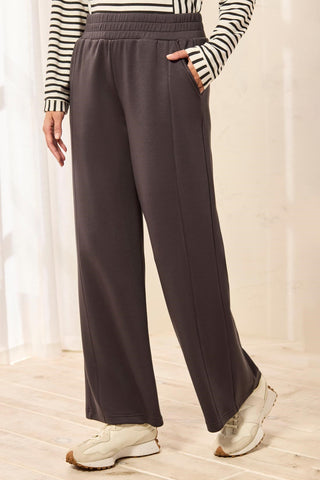 TECHNO LUX Scuba Knit Pull-On Wide Leg Joggers-Tornado