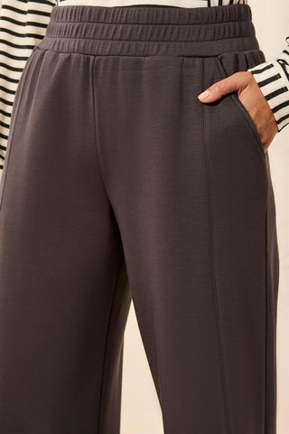TECHNO LUX Scuba Knit Pull-On Wide Leg Joggers-Tornado