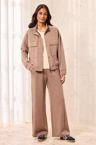 TECHNO LUX Mock Neck Zip Front Jacket-Fossil
