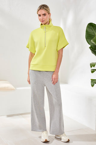 Techno Lux Mock Neck Zip Top-Limetart