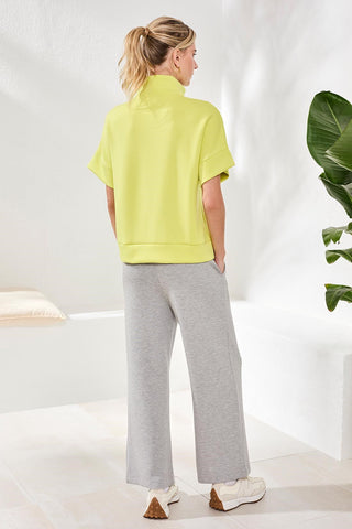 Techno Lux Mock Neck Zip Top-Limetart