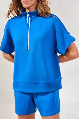 Techno Lux Mock Neck Zip Top-Turkishsea