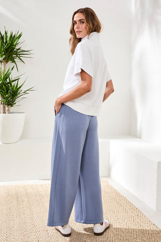 Techno Lux Mock Neck Zip Top-White