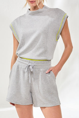 Techno Lux Pull-On Short Contrast Detail-Lt.grey mix