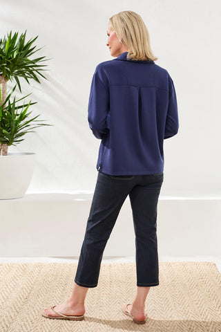 Techno Lux Scuba Johnny Collar Top-Bleu Jet