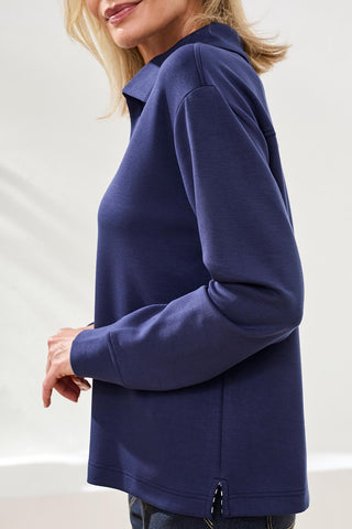 Techno Lux Scuba Johnny Collar Top-Bleu Jet