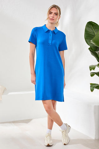 Techno Lux Scuba Short Sleeve Polo Dress-Turkishsea