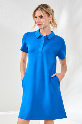 Techno Lux Scuba Short Sleeve Polo Dress-Turkishsea