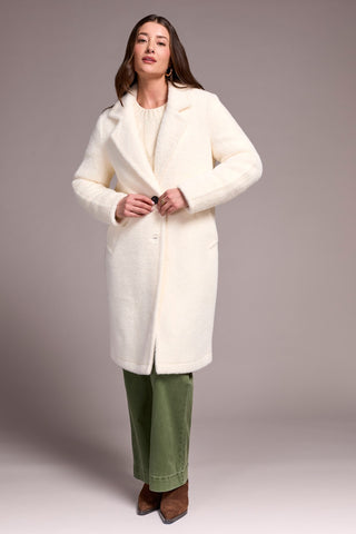 Soft Plush Button-Front Coat-Moonstone