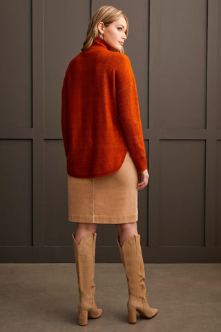 alt view 4 - TEXTURED MOCK NECK SWEATER-Dkdesert