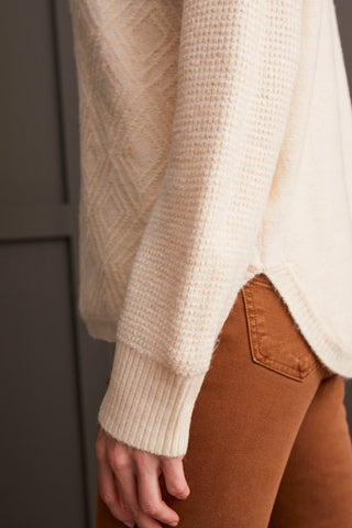 alt view 4 - TEXTURED MOCK NECK SWEATER-Moonstone