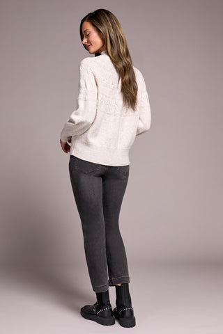 Pull Bicolore À Encolure Ras-Du-Cou-Pierre De Lune