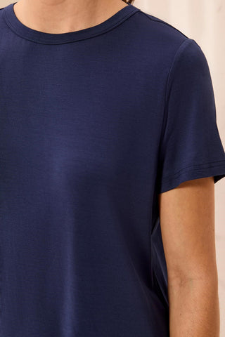 Premium Modal Ultra-Soft Short Sleeve Crew Neck Tee-Jet blue