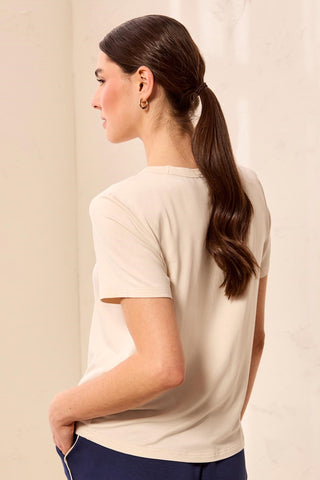 Premium Modal Ultra-Soft Short Sleeve Crew Neck Tee-Sanddune