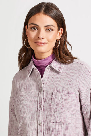 alt view 4 - WAFFLE BUTTON-UP SHIRT-Grape