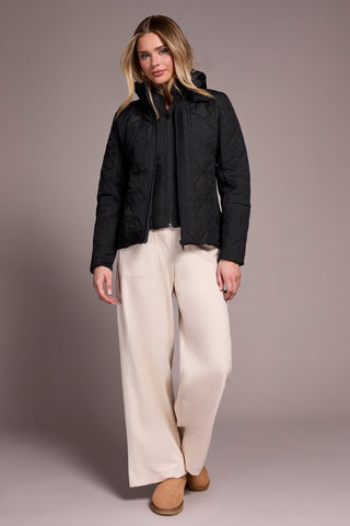 Water Repellent Textured Jacket-Black