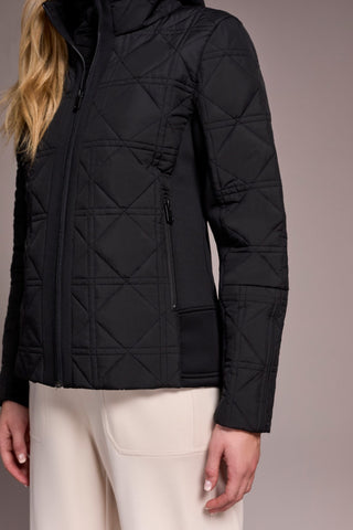Water Repellent Textured Jacket-Black