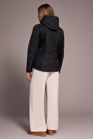 Water Repellent Textured Jacket-Black