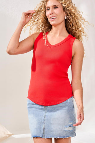 Débardeur Réversible 2 En 1-Rouge corail