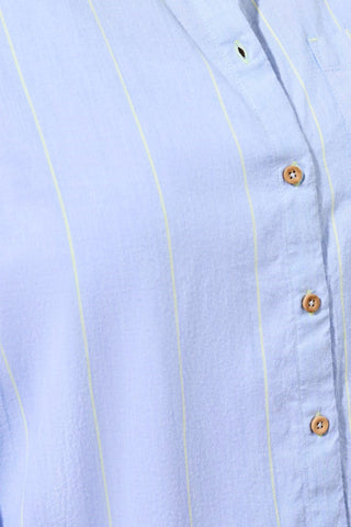 Yarn Dye Stripe Button Shirt-Chambray