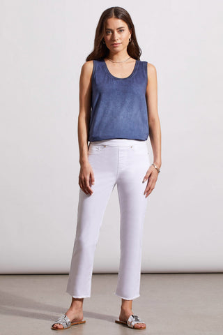 alt view 1 - AUDREY PULL-ON STRAIGHT CROP JEANS-White