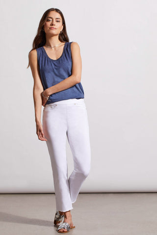 alt view 2 - AUDREY PULL-ON STRAIGHT CROP JEANS-White
