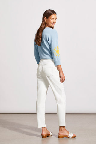 alt view 4 - AUDREY PULL-ON TAPERED JOGGERS-White
